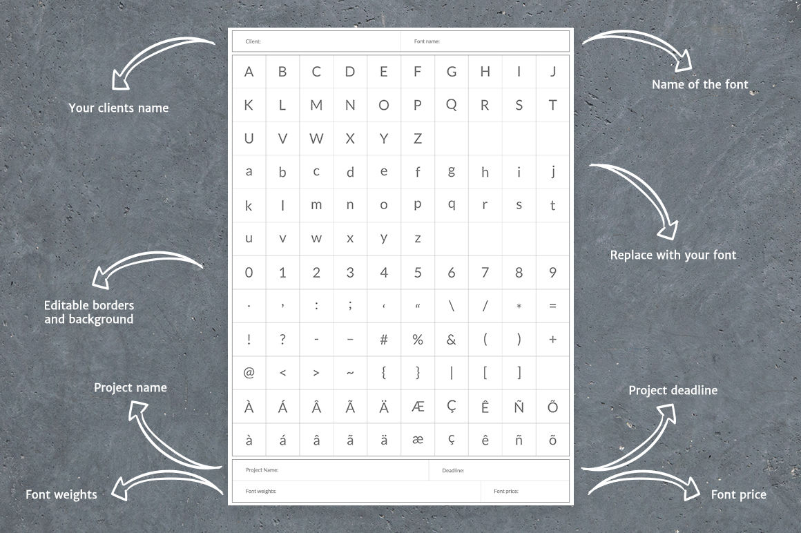 Designers Font Table