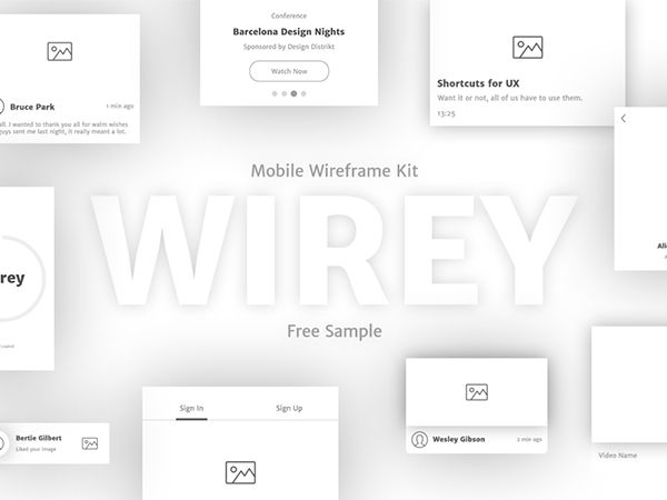 Wirey Mobile Wireframe Kit - Free Sample