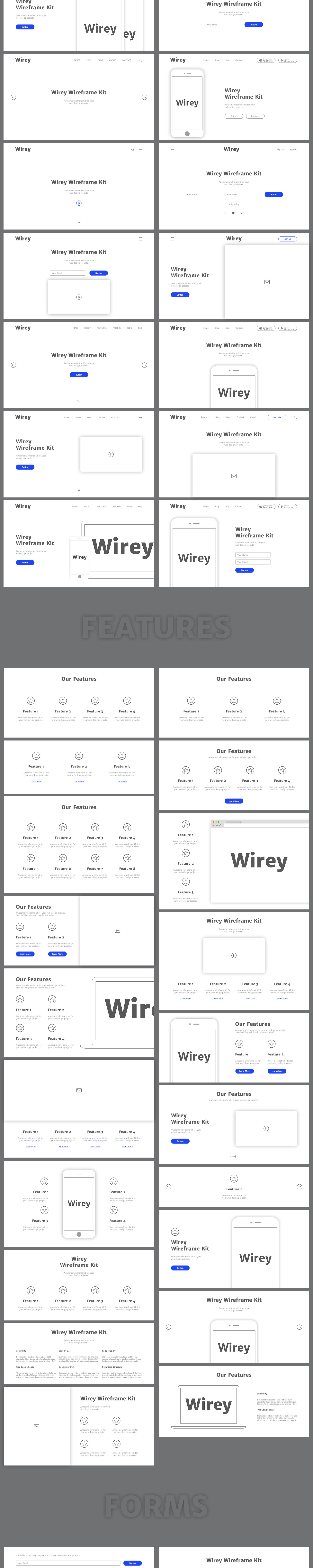 Wirey Wireframe Kit Pack
